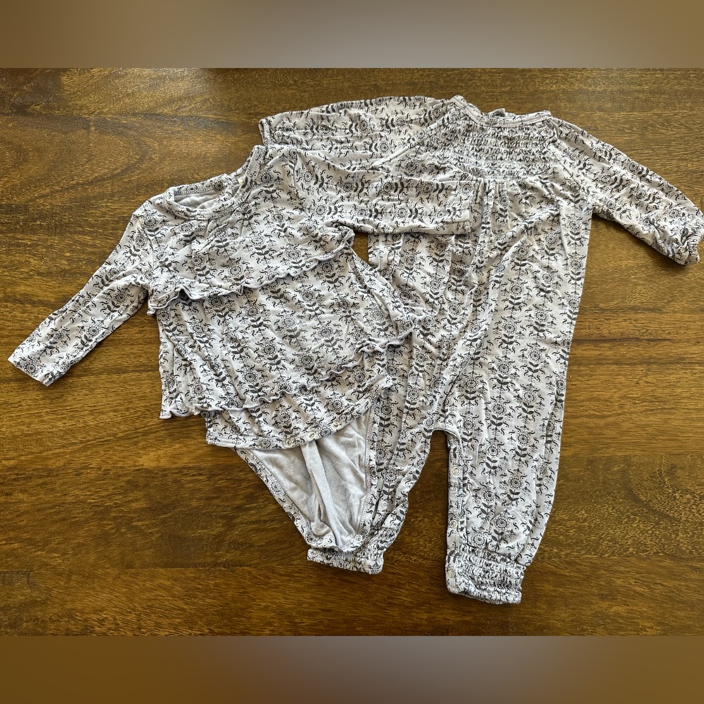 Kate Quinn Purple Floral Baby Outfit Set